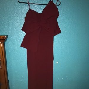 Maroon Bow Dress